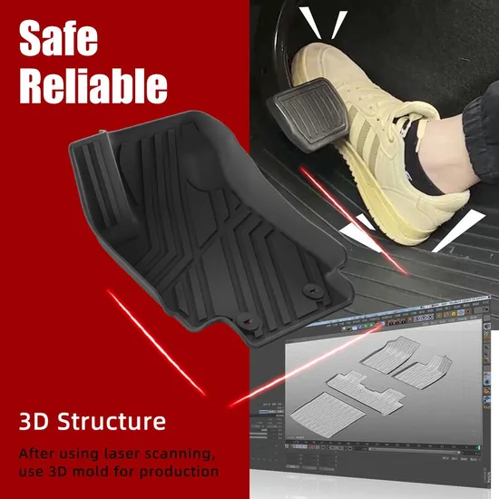 New 2024 Byd M6 Rhd 3D TPE Car Floor Mat All Weather Car Floor Liners Mat 